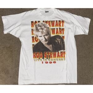 Vintage 1996 Rod Stewart Live In Concert Double Sided Shirt XL